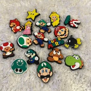 17PC Super Mario Brothers Croc Charms
